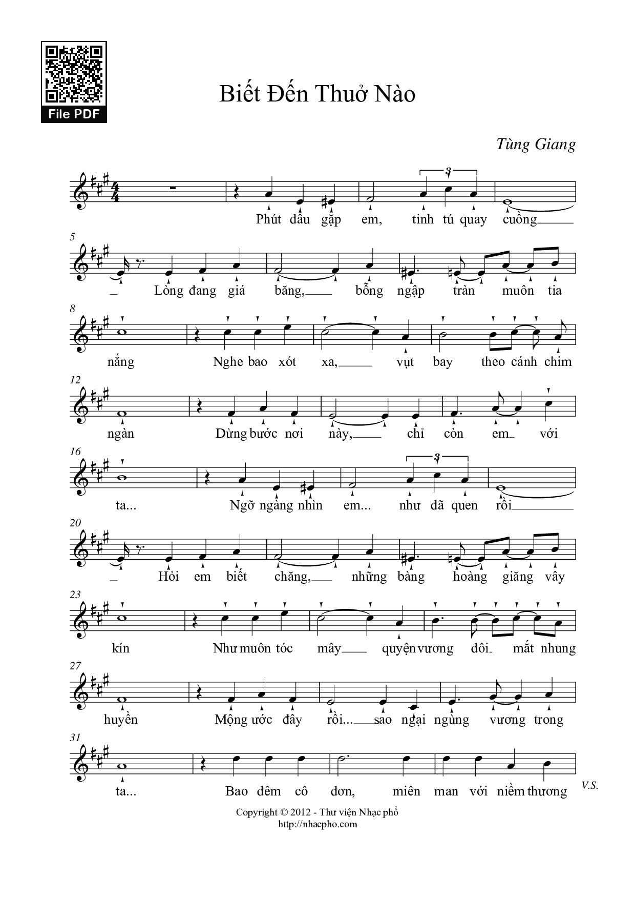 Page 5 of Sheet music PDF Biết đến thuở nào - Tùng Giang