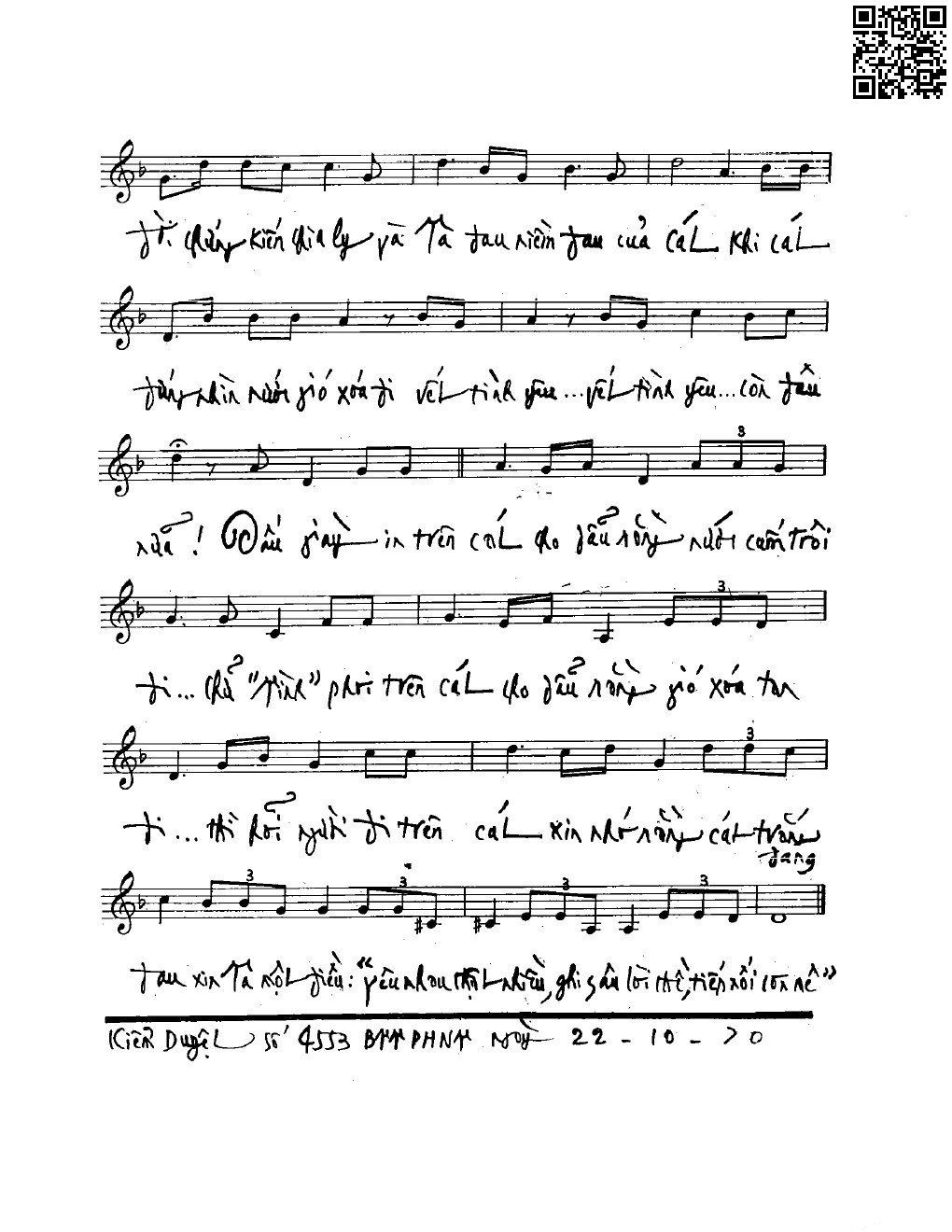 Page 2 of Sheet music PDF Niềm đau của cát - Hoàng Thi Thơ