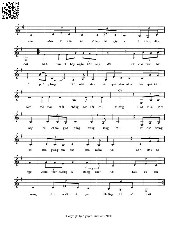 Page 2 of Sheet music PDF Niềm đau quê hương tôi - Nguyễn Tâm Hàn