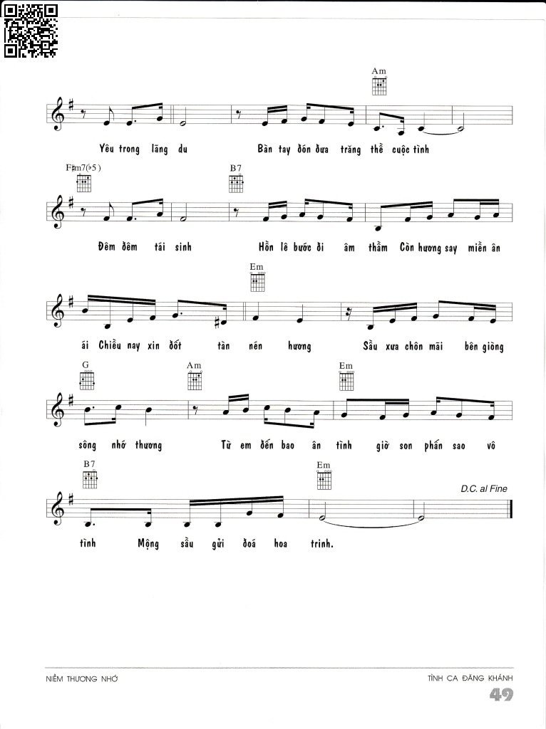 Page 2 of Sheet music PDF Niềm nhớ thương - Đăng Khánh