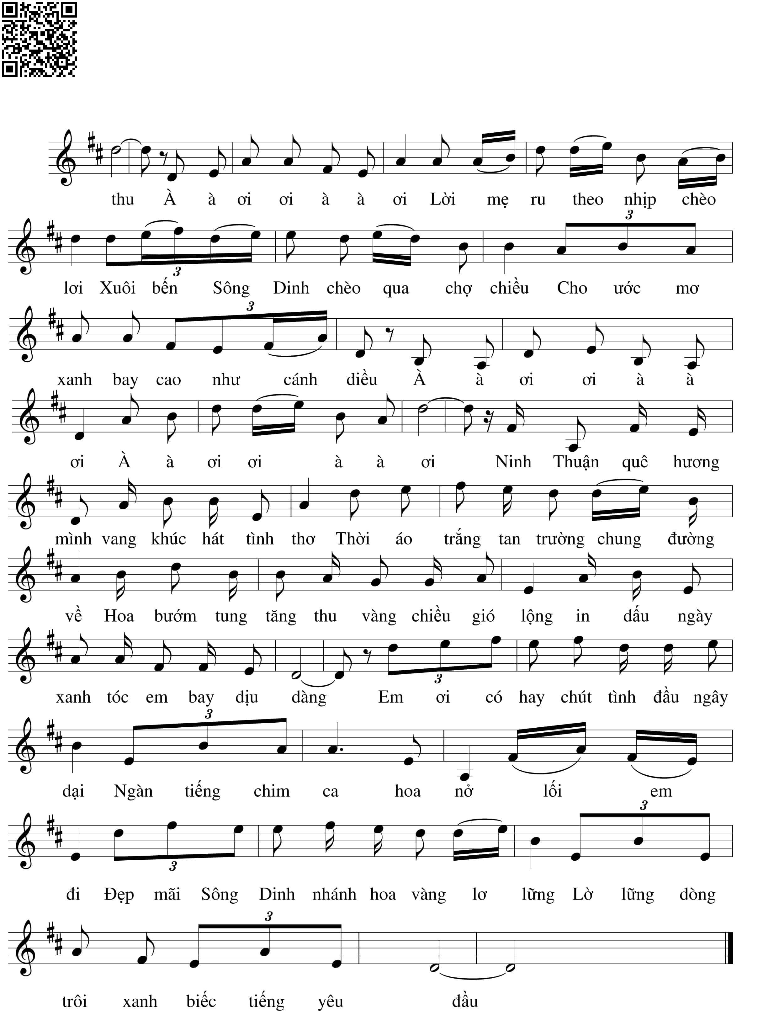 Page 2 of Sheet music PDF Ninh Thuận quê hương em - Phạm Thanh Liêm