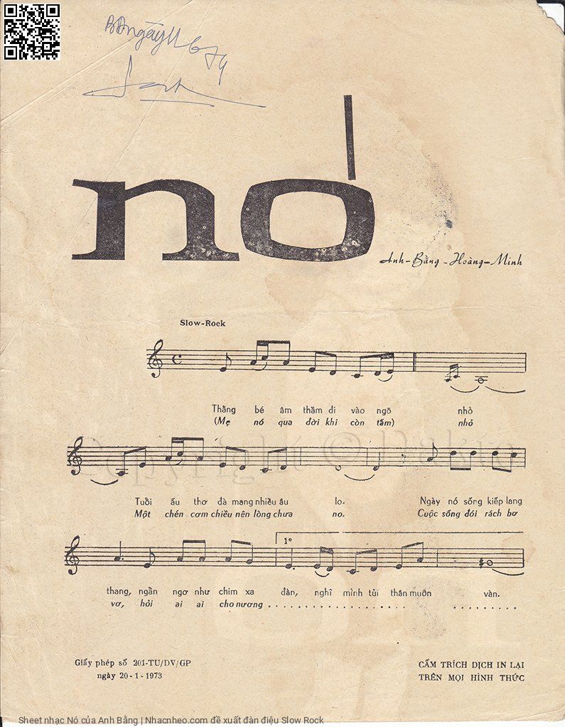 Page 2 of Sheet music PDF Nó - Anh Bằng