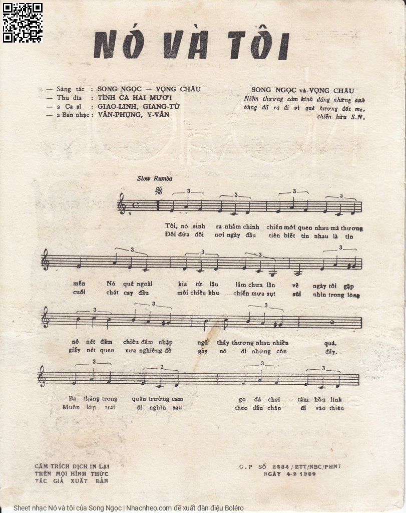 Page 2 of Sheet music PDF Nó và tôi - Song Ngọc