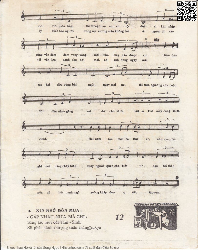 Page 3 of Sheet music PDF Nó và tôi - Song Ngọc