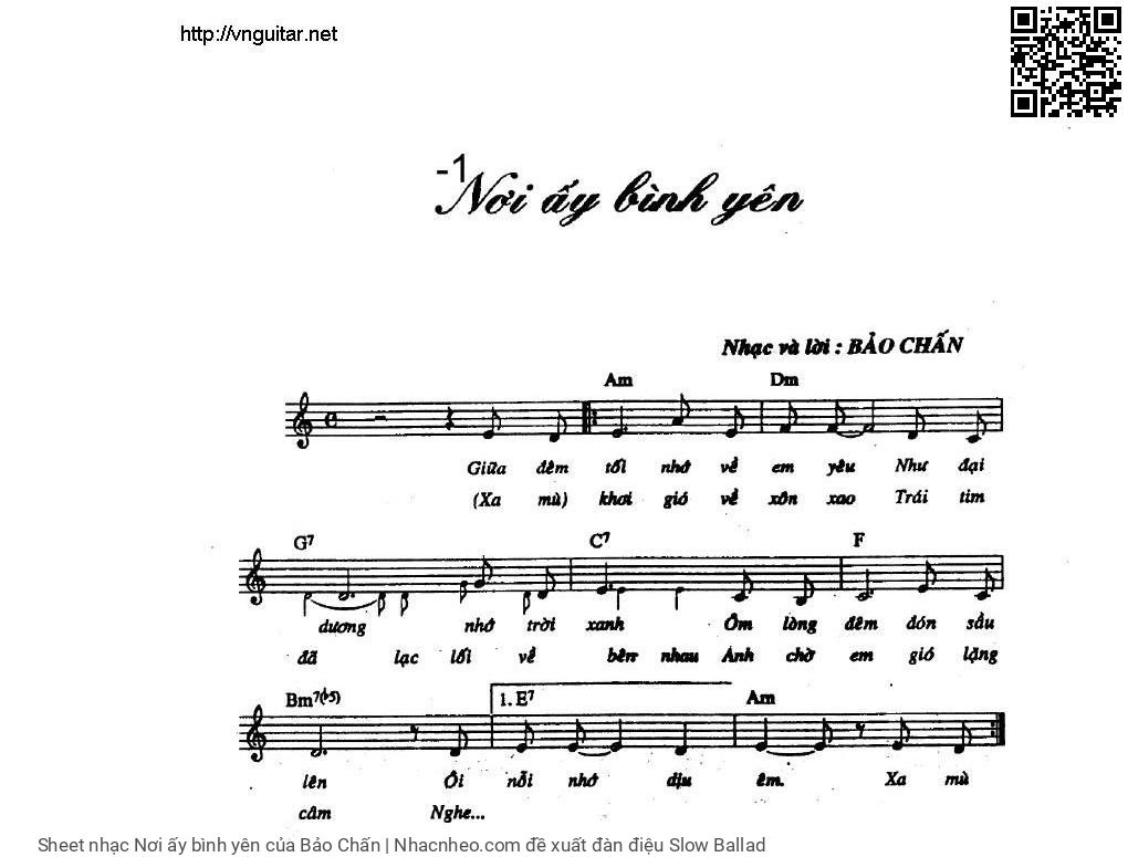 Sheet PDF of Nơi ấy bình yên