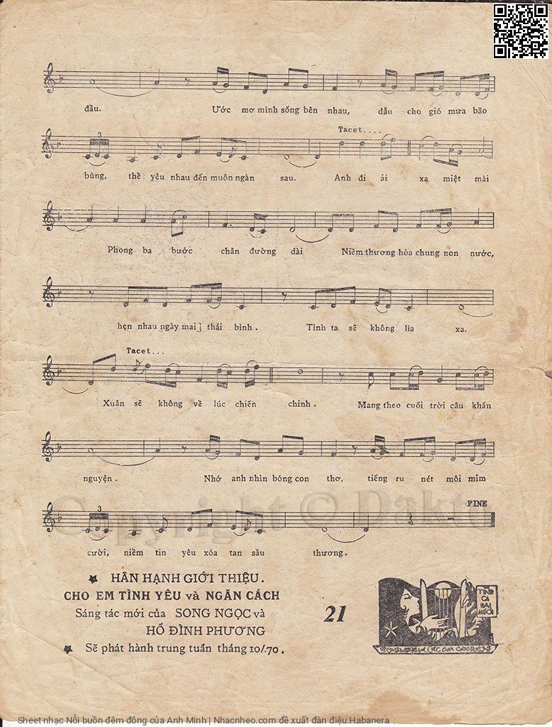 Page 3 of Sheet music PDF Nỗi buồn đêm đông - Anh Minh