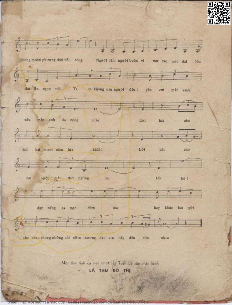 Page 3 of Sheet music PDF Nỗi buồn sa mạc - Tú Nhi