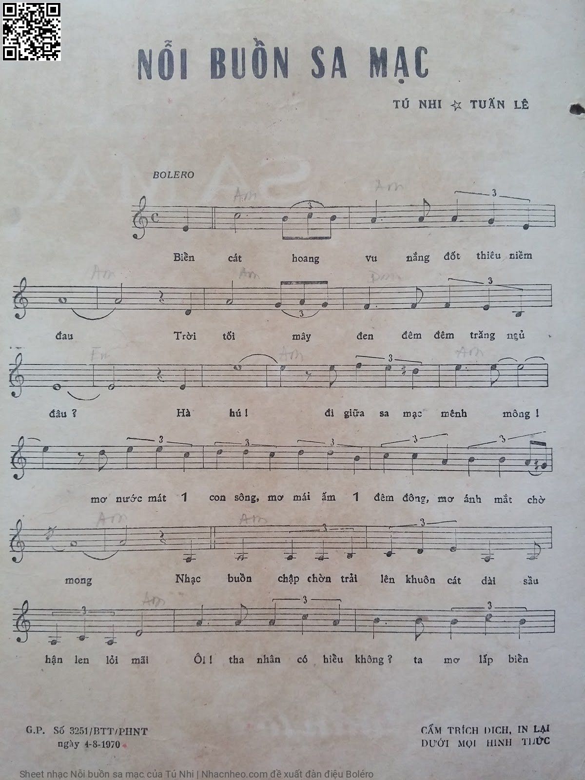 Page 6 of Sheet music PDF Nỗi buồn sa mạc - Tú Nhi