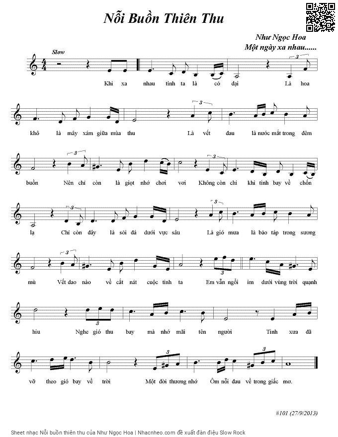 Sheet PDF of Nỗi buồn thiên thu