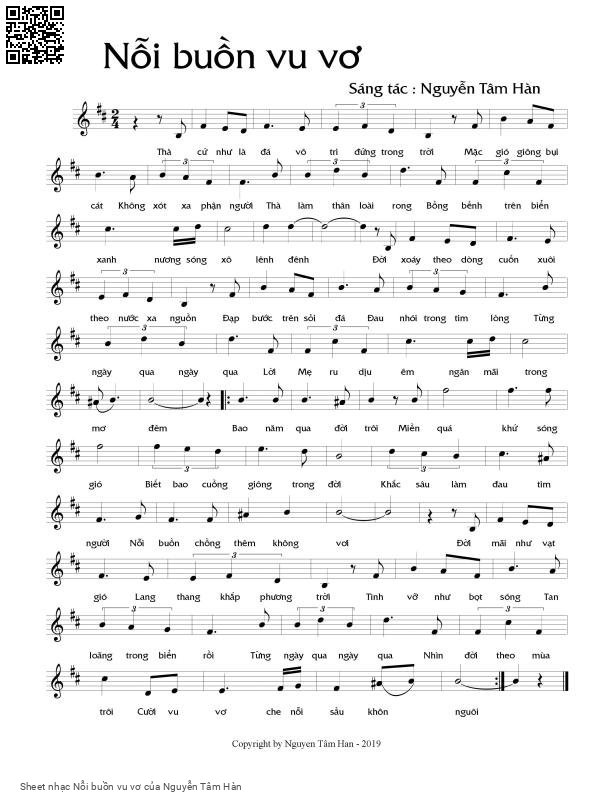 Sheet PDF of Nỗi buồn vu vơ