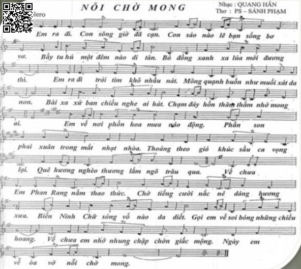 Page 2 of Sheet music PDF Nỗi chờ mong - Quang Hân