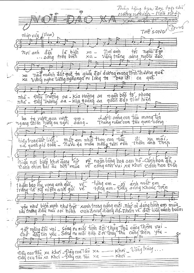 Page 3 of Sheet music PDF Nơi đảo xa - Thế Song
