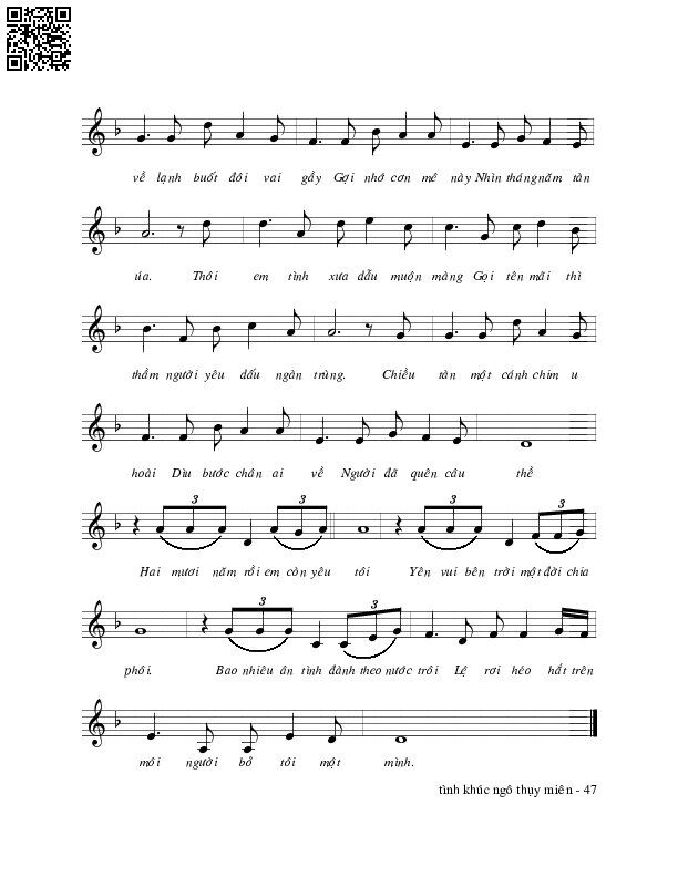 Page 2 of Sheet music PDF Nỗi đau từ đấy - Ngô Thụy Miên