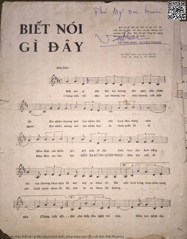 Page 2 of Sheet music PDF Biết nói gì đây - Huỳnh Anh