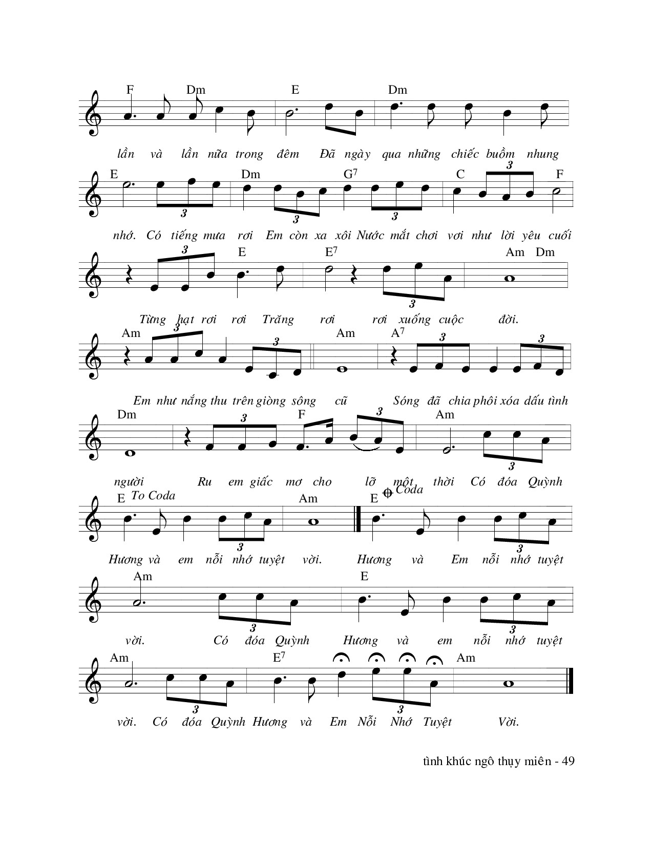 Page 2 of Sheet music PDF Nơi nào em có biết - Ngô Thụy Miên