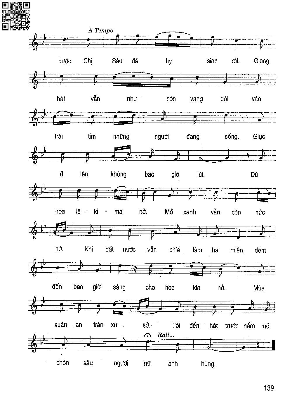 Page 2 of Sheet music PDF Biết ơn chị Võ Thị Sáu - Nguyễn Đức Toàn