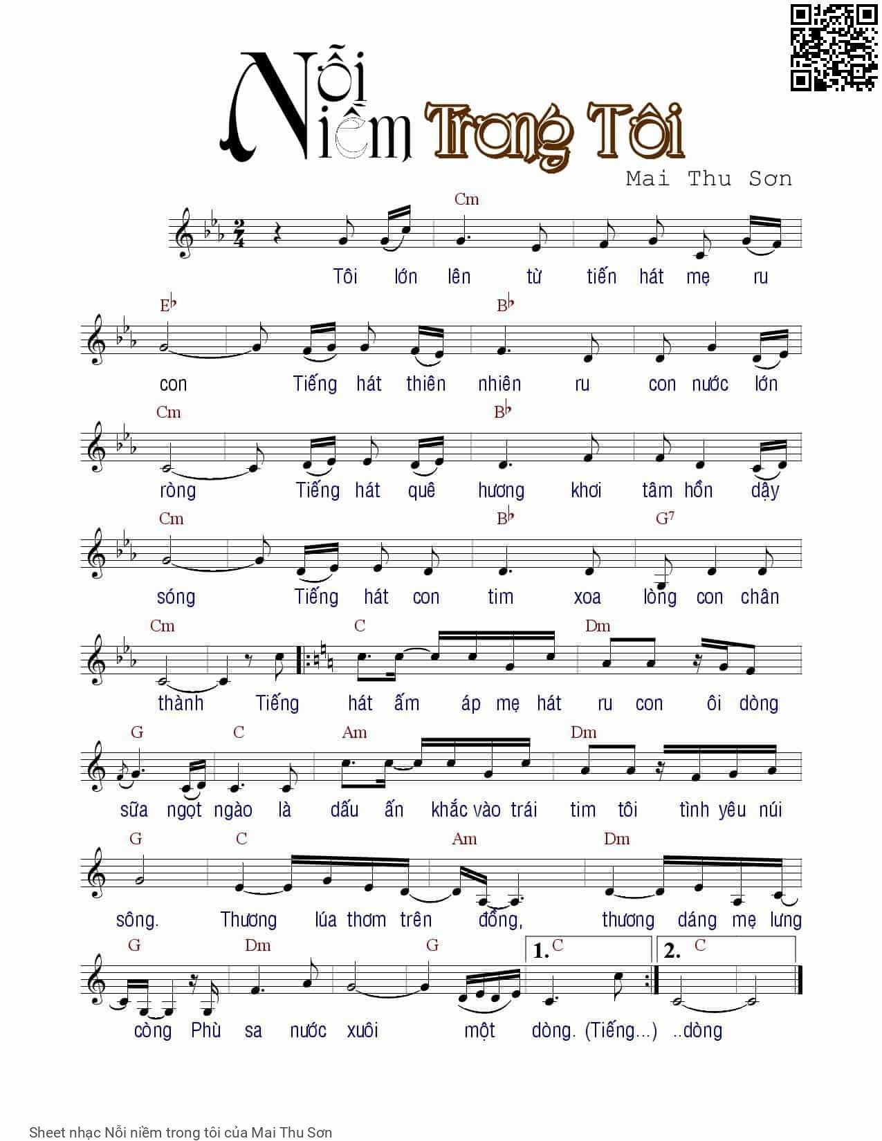 Sheet PDF of Nỗi niềm trong tôi