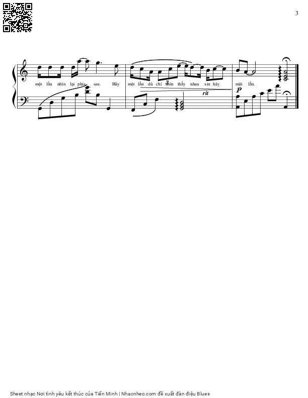 Page 3 of Sheet music PDF Nơi tình yêu kết thúc - Tiến Minh
