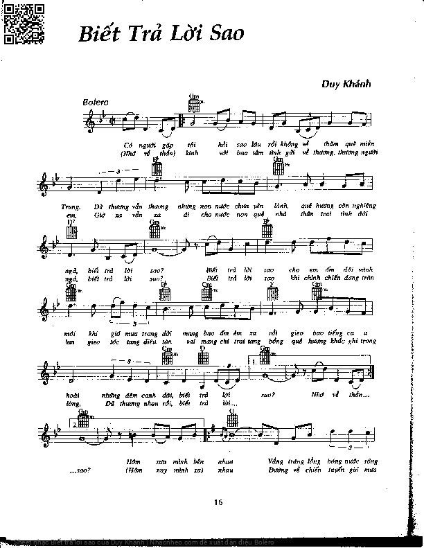 Page 5 of Sheet music PDF Biết trả lời sao - Duy Khánh