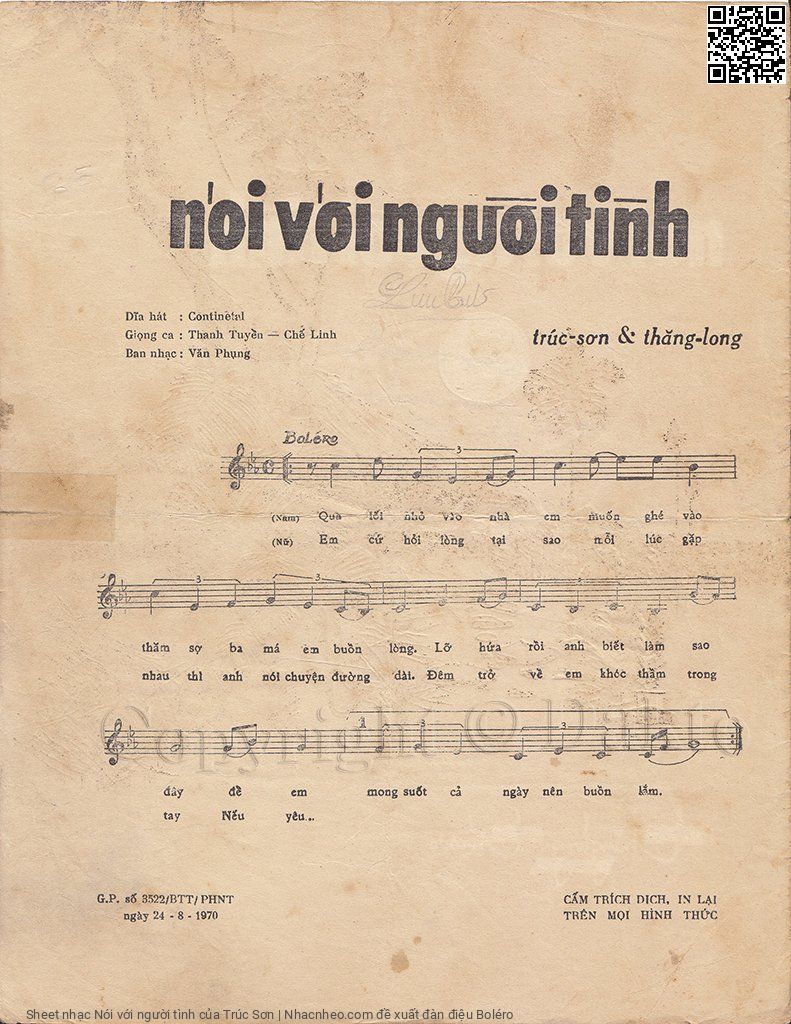 Page 2 of Sheet music PDF Nói với người tình - Trúc Sơn