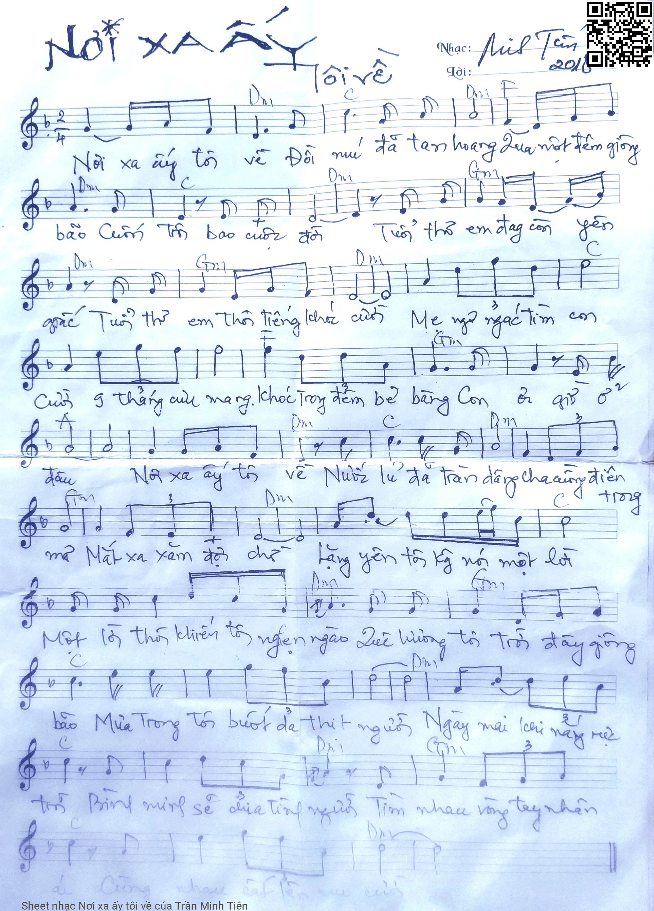 Page 1 of Sheet music PDF Nơi xa ấy tôi về - Trần Minh Tiên