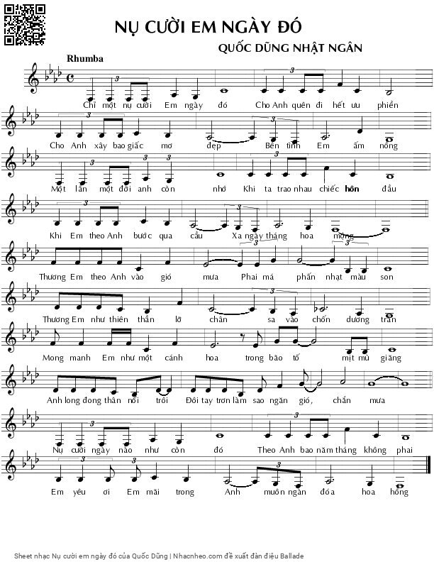 Sheet PDF of Nụ cười em ngày đó