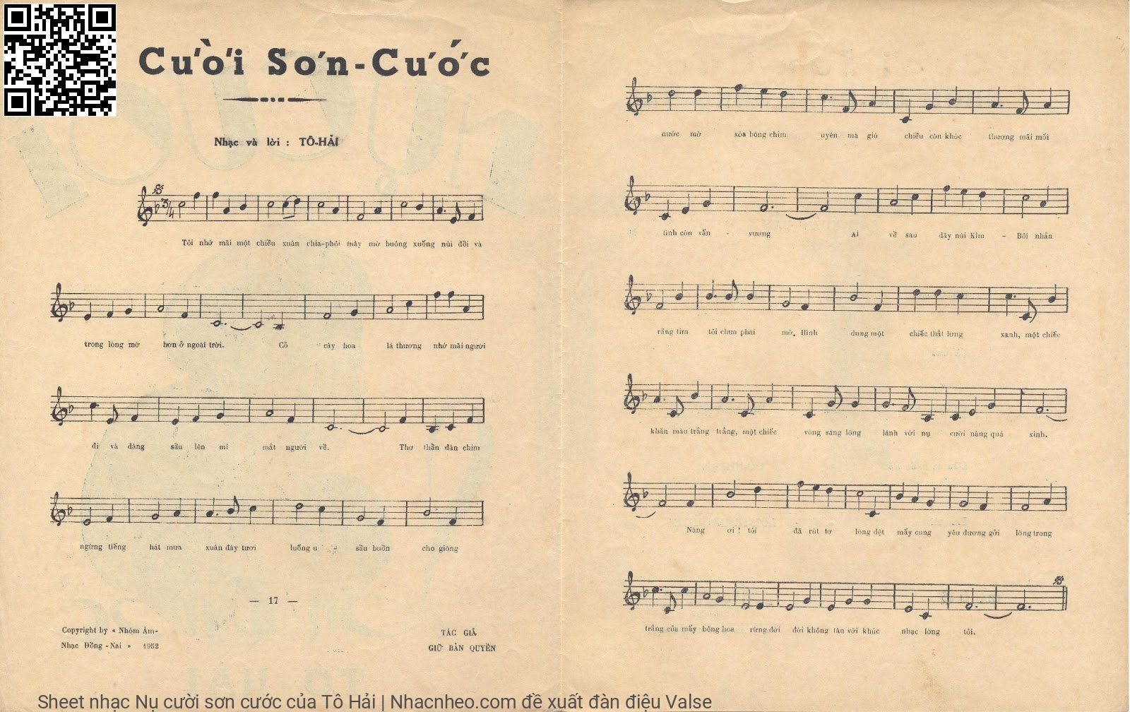 Page 2 of Sheet music PDF Nụ cười sơn cước - Tô Hải