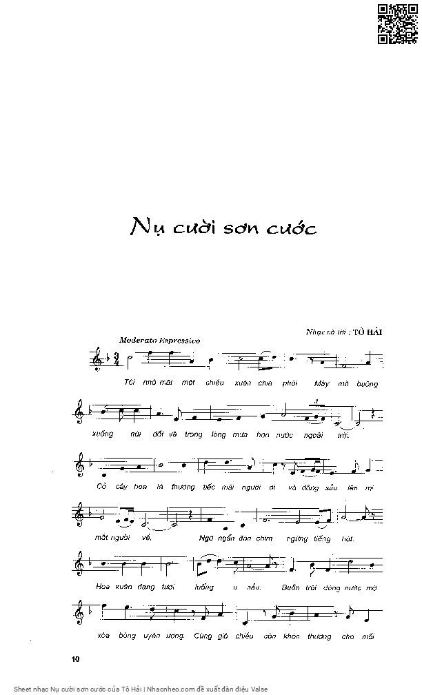 Page 3 of Sheet music PDF Nụ cười sơn cước - Tô Hải
