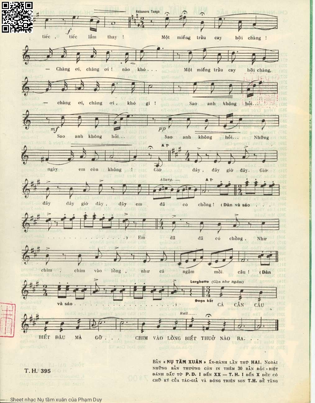 Page 3 of Sheet music PDF Nụ tầm xuân - Phạm Duy