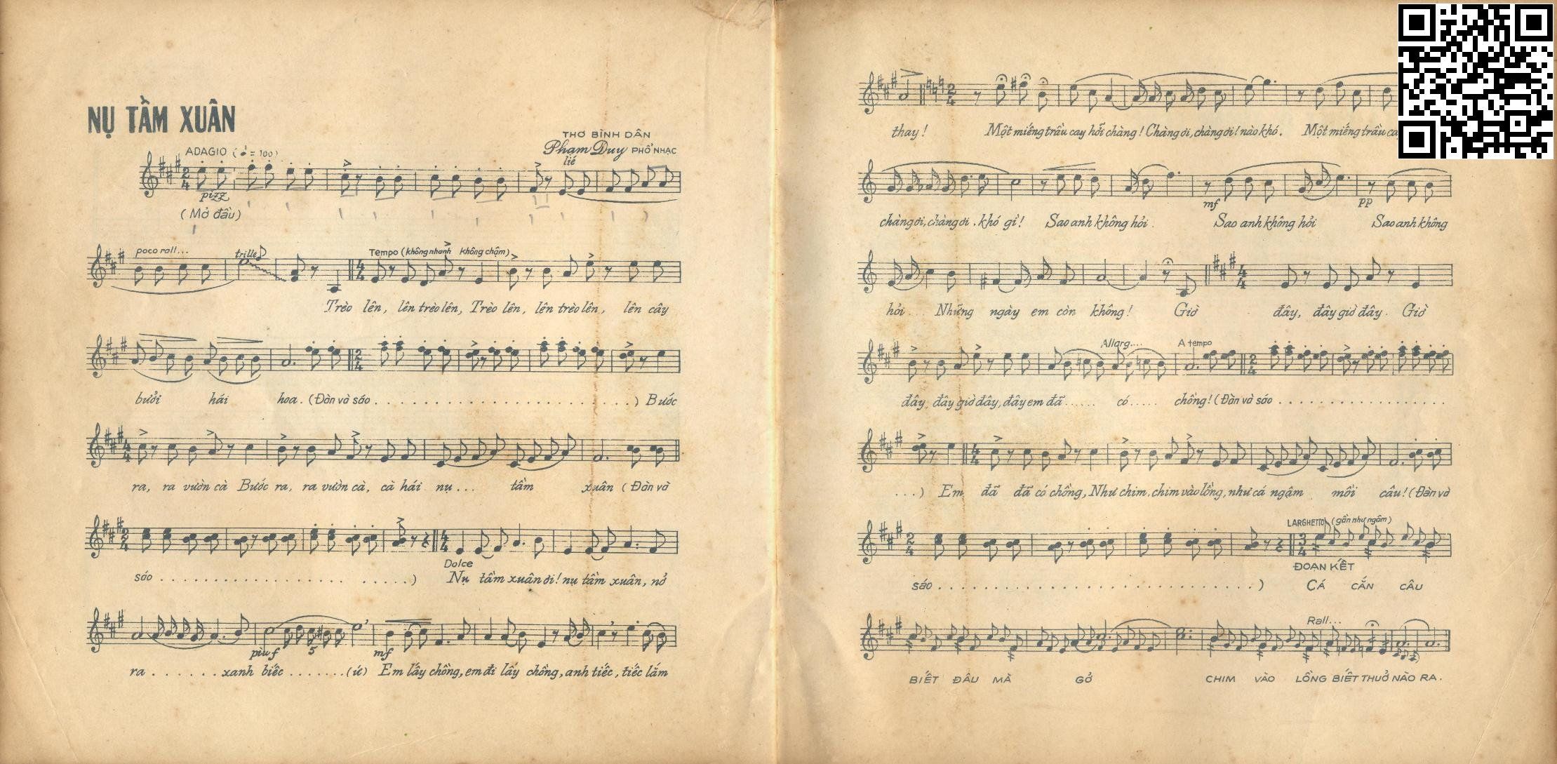 Page 4 of Sheet music PDF Nụ tầm xuân - Phạm Duy