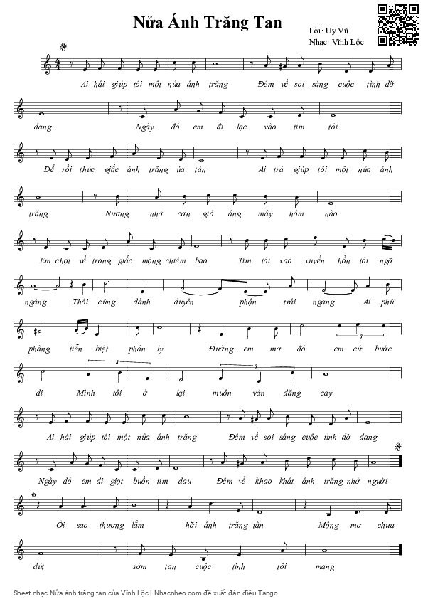 Sheet PDF of Nửa ánh trăng tan