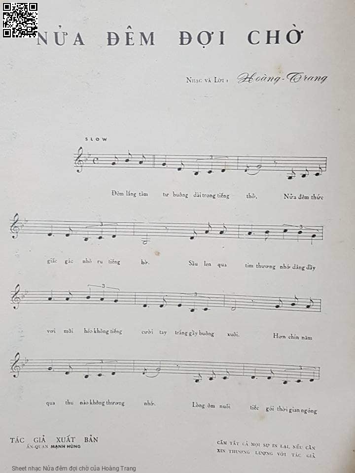 Page 2 of Sheet music PDF Nửa đêm đợi chờ - Hoàng Trang