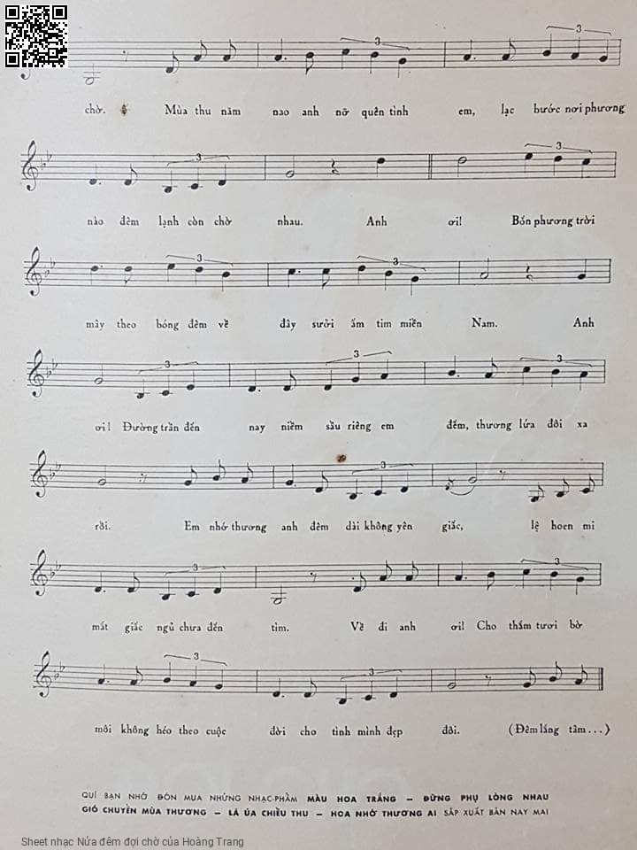Page 3 of Sheet music PDF Nửa đêm đợi chờ - Hoàng Trang