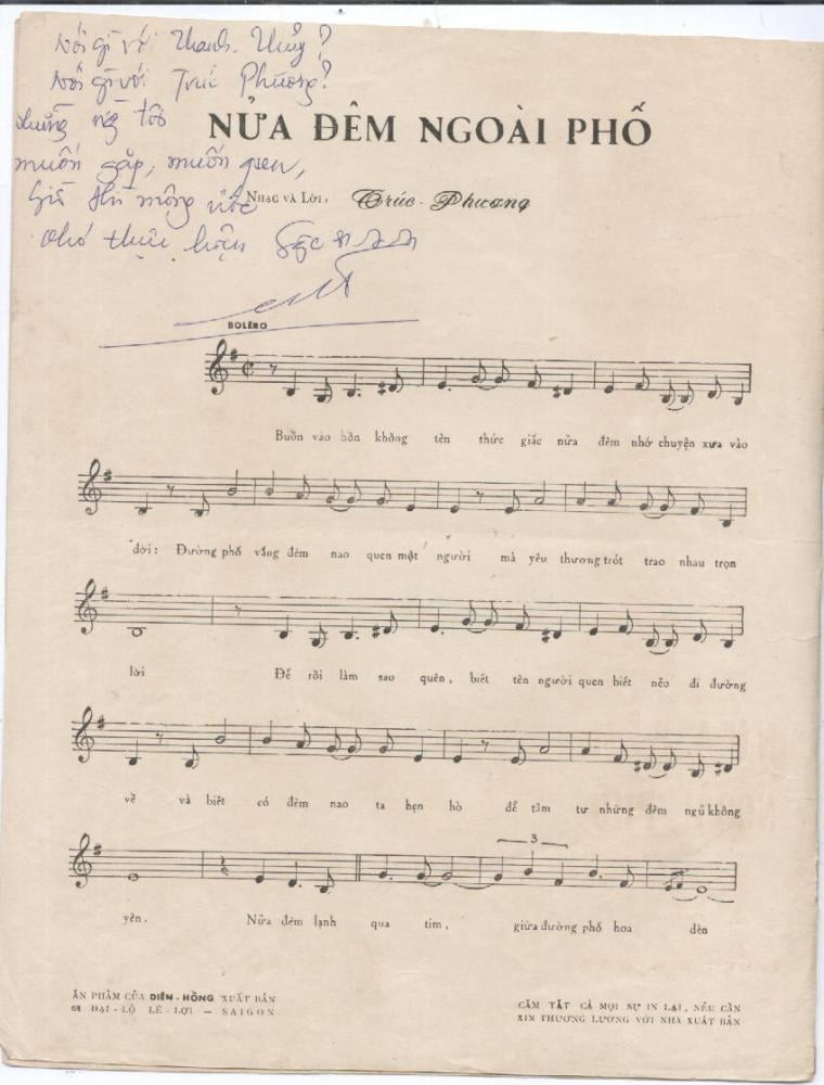 Page 2 of Sheet music PDF Nửa đêm ngoài phố - Trúc Phương
