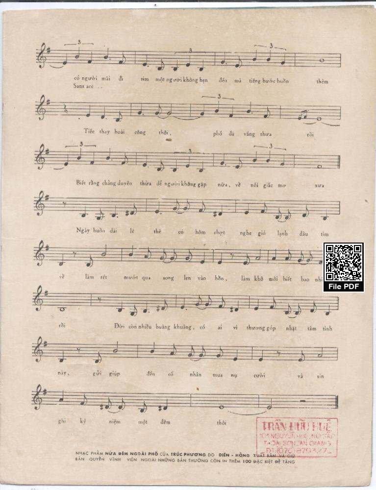 Page 3 of Sheet music PDF Nửa đêm ngoài phố - Trúc Phương