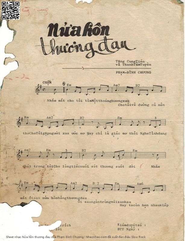 Page 2 of Sheet music PDF Nửa hồn thương đau - Phạm Đình Chương