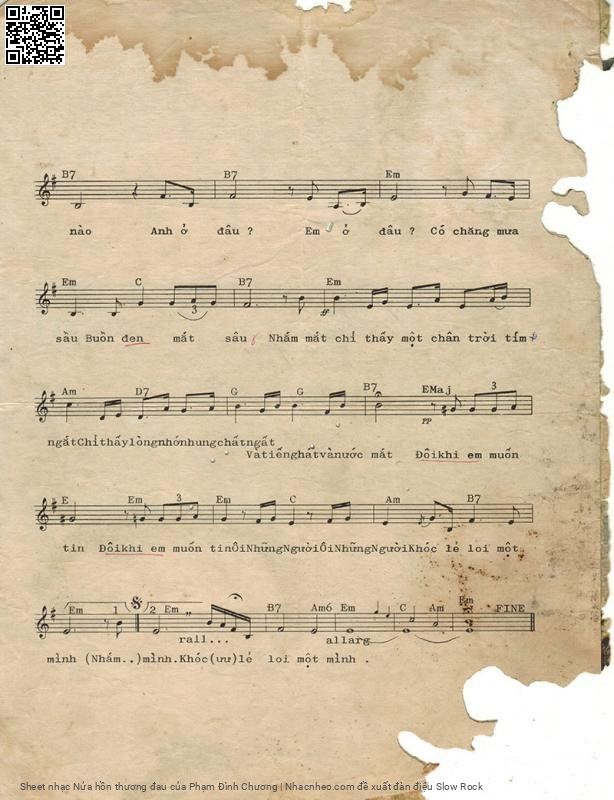 Page 3 of Sheet music PDF Nửa hồn thương đau - Phạm Đình Chương