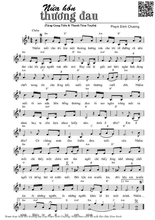 Page 5 of Sheet music PDF Nửa hồn thương đau - Phạm Đình Chương
