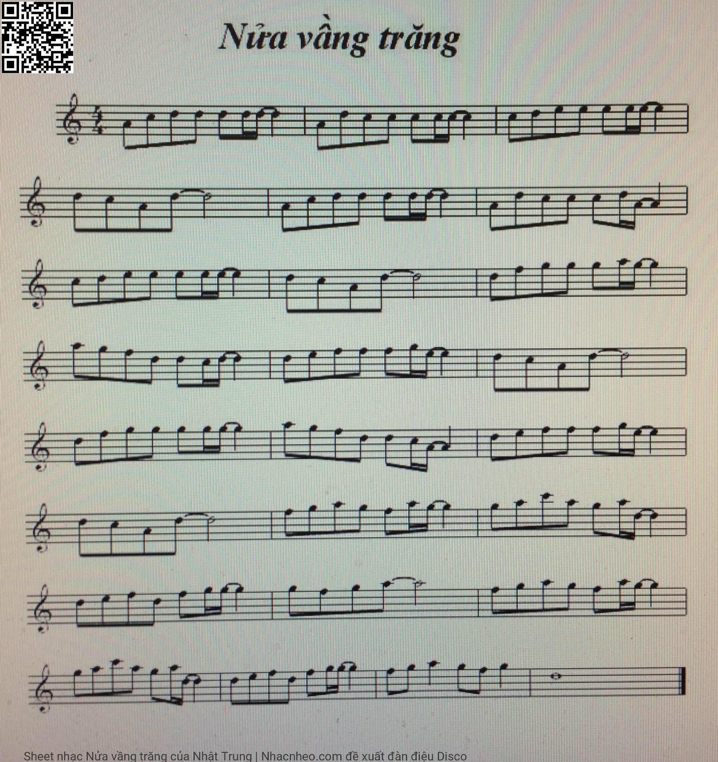 Page 1 of Sheet music PDF Nửa vầng trăng - Nhật Trung
