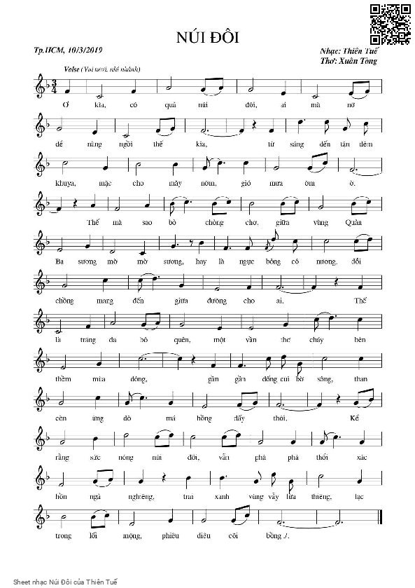 Sheet PDF of Núi Đôi - Thiên Tuế