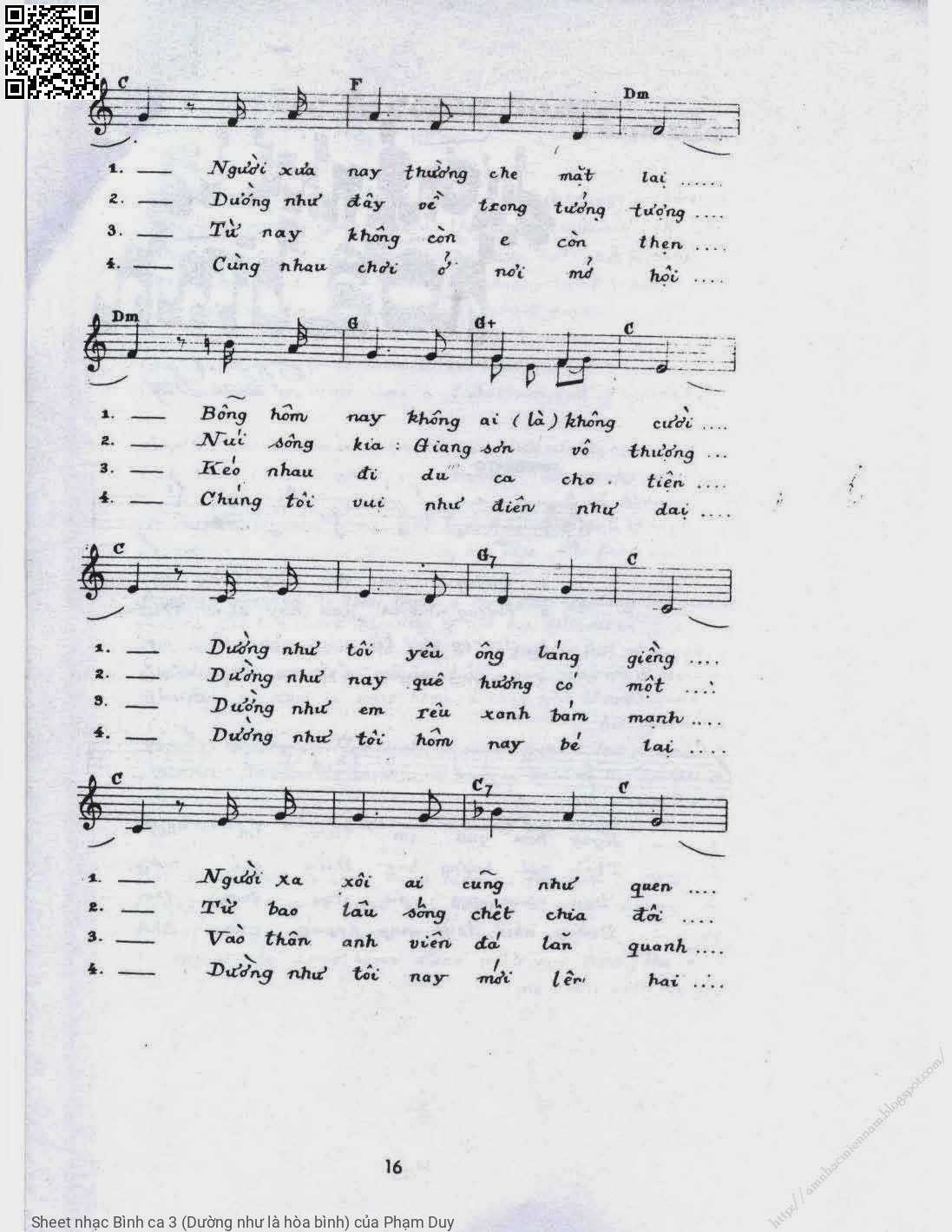 Page 2 of Sheet music PDF Bình ca 3 (Dường như là hòa bình) - Phạm Duy