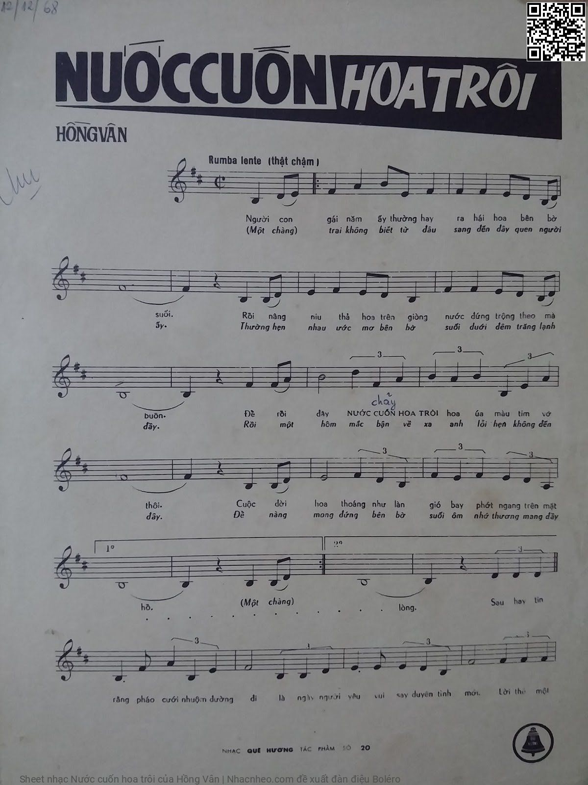 Page 2 of Sheet music PDF Nước cuốn hoa trôi - Hồng Vân