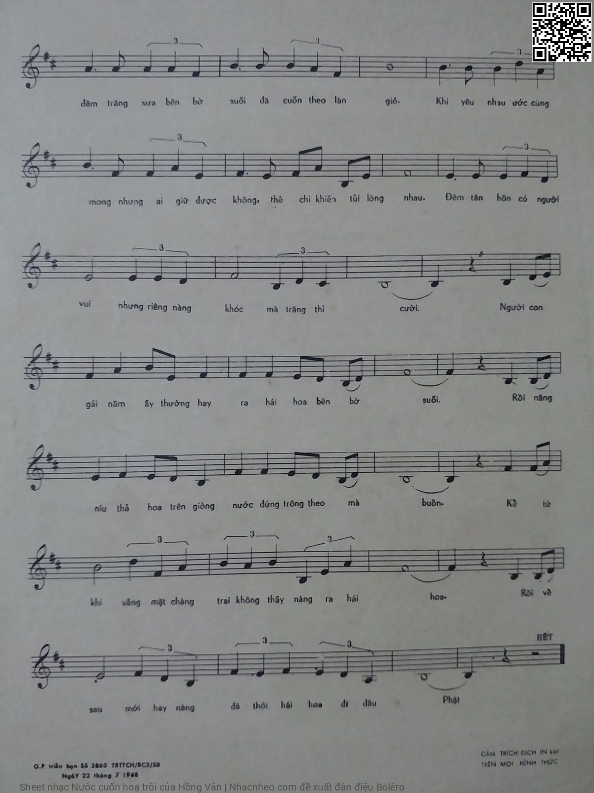 Page 3 of Sheet music PDF Nước cuốn hoa trôi - Hồng Vân