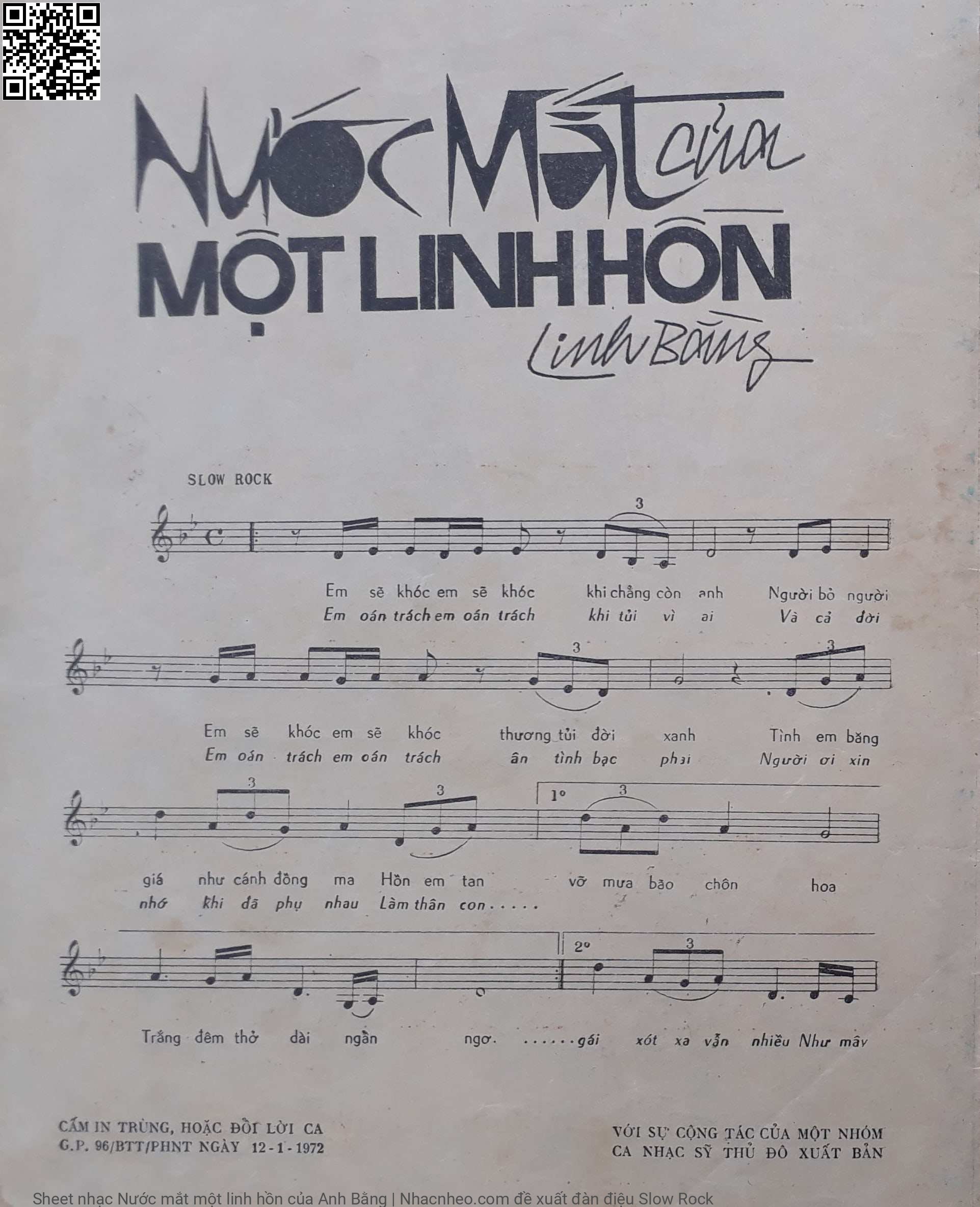 Page 2 of Sheet music PDF Nước mắt một linh hồn - Anh Bằng