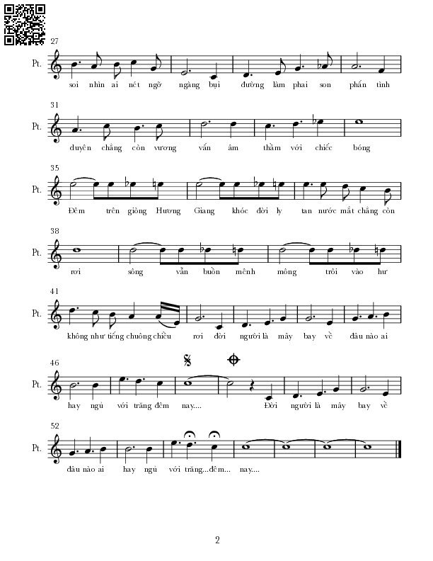 Page 2 of Sheet music PDF Nước mắt sông Hương - Nguyễn Hoàng Đô