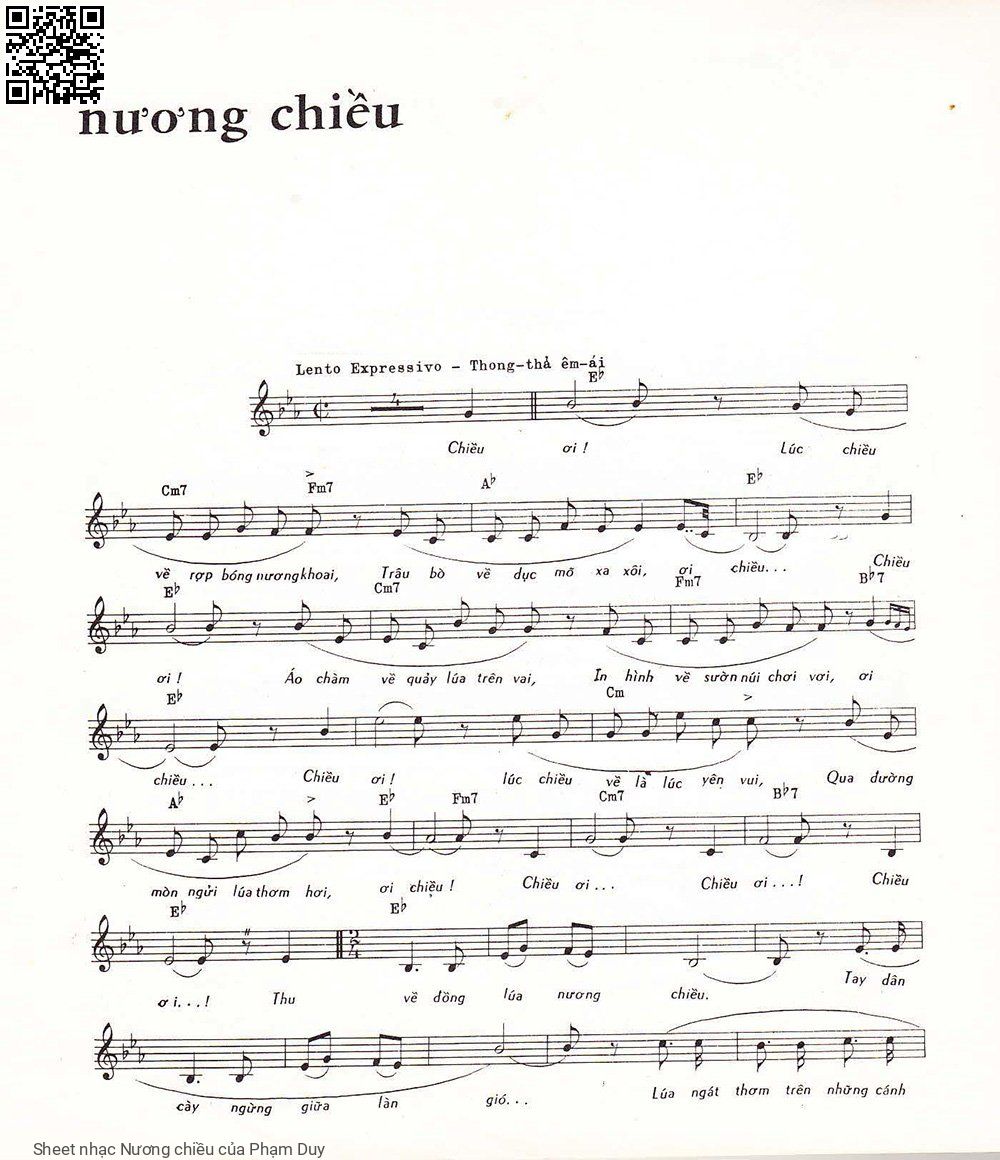 Page 1 of Sheet music PDF Nương chiều - Phạm Duy