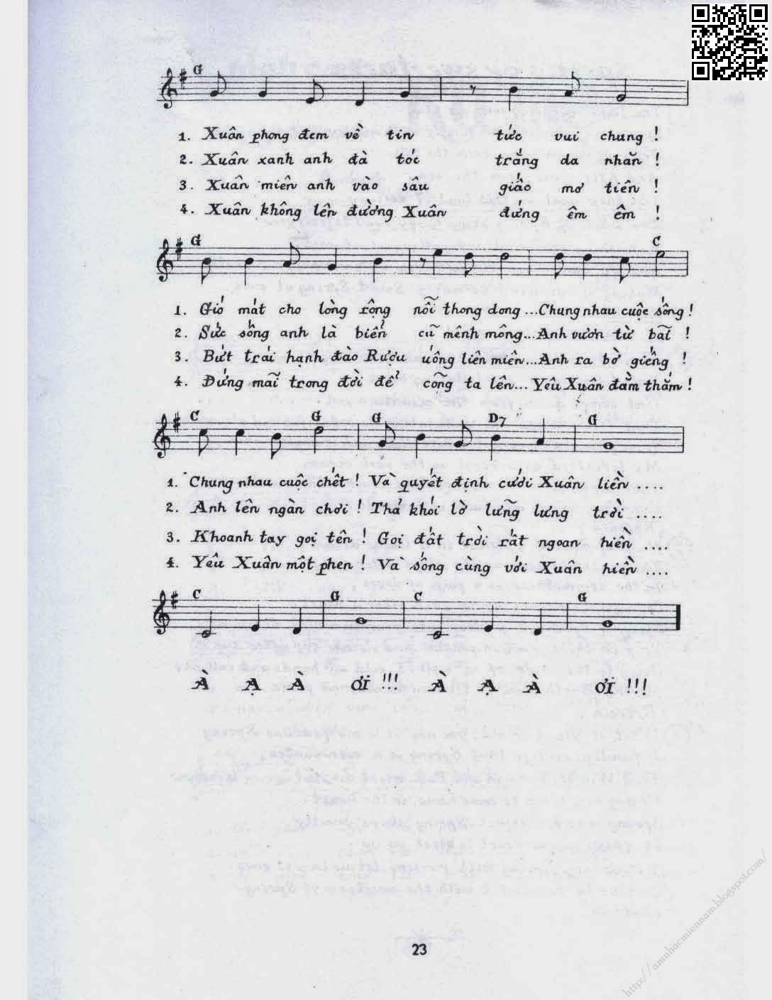 Page 2 of Sheet music PDF Bình ca 5 (Xuân hiền) - Phạm Duy