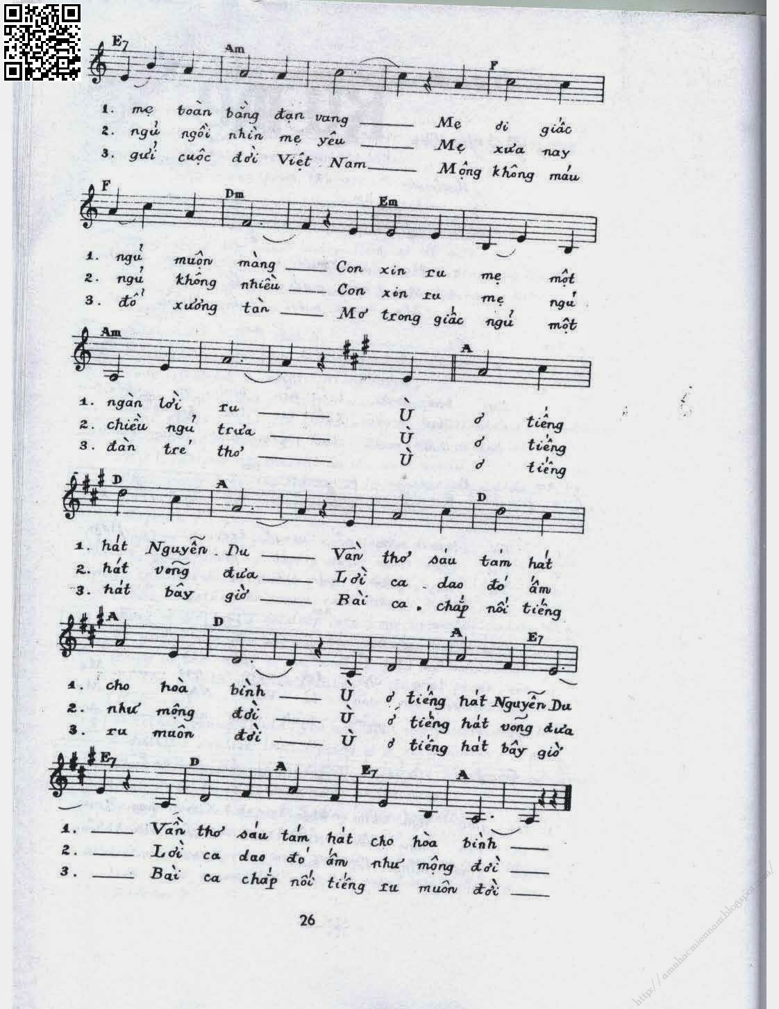 Page 2 of Sheet music PDF Bình ca 6 (Ru mẹ) - Phạm Duy