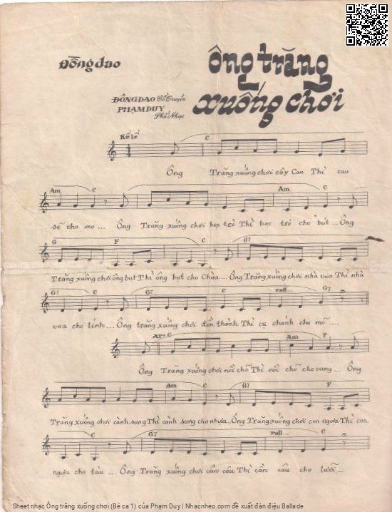 Page 2 of Sheet music PDF Ông trăng xuống chơi (Bé ca 1) - Phạm Duy