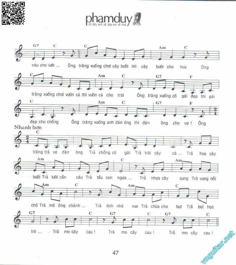 Page 6 of Sheet music PDF Ông trăng xuống chơi (Bé ca 1) - Phạm Duy